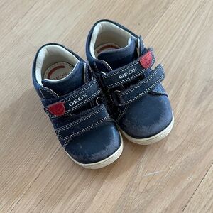 Geox Kids Navy and Red Velcro Sneakers
